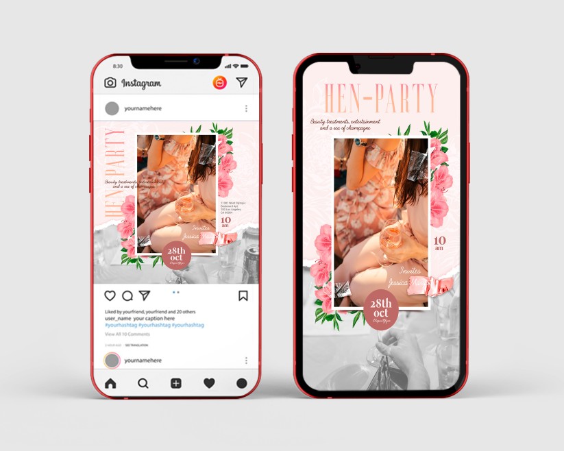 Hen Party – Instagram Stories Template in PSD + Post Templates Hen Party – Instagram Stories Template in PSD + Post Templates