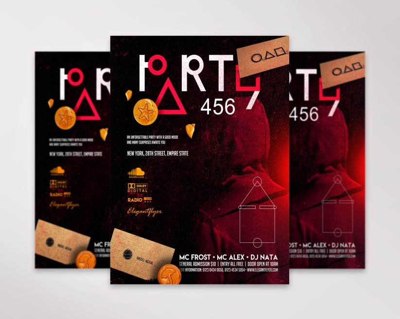 Squid Game Party – Premium PSD Flyer Template Squid Game Party – Premium PSD Flyer Template