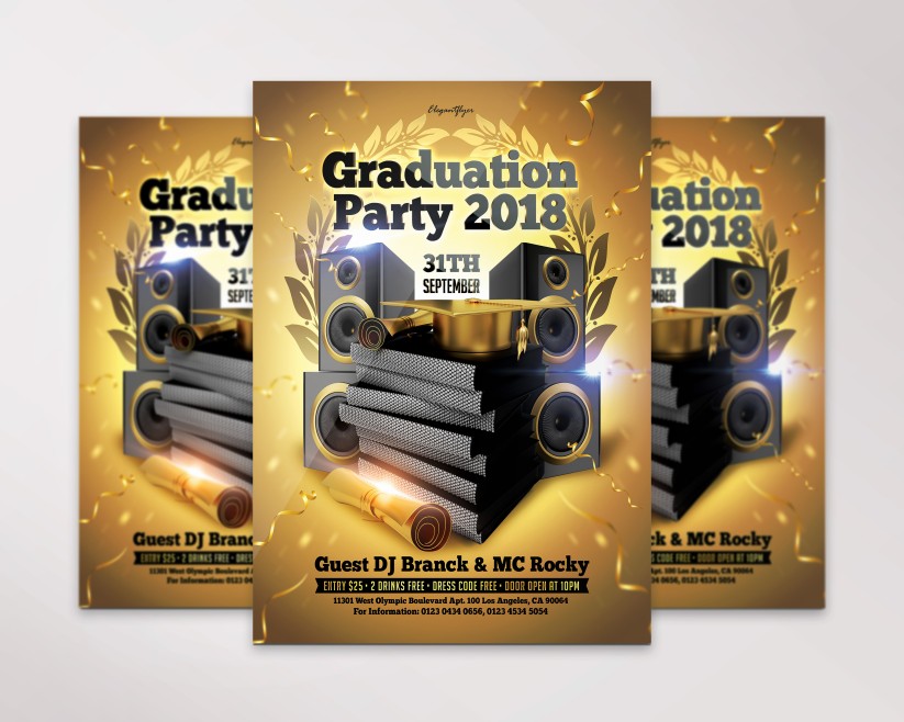Graduation Party 2018 Flyer PSD Template 20 Graduation Party 2018 Flyer PSD Template 20