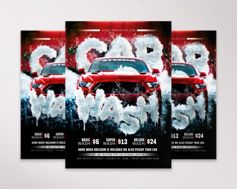 CAR WASHING - PREMIUM PSD FLYER TEMPLATE CAR WASHING - PREMIUM PSD FLYER TEMPLATE