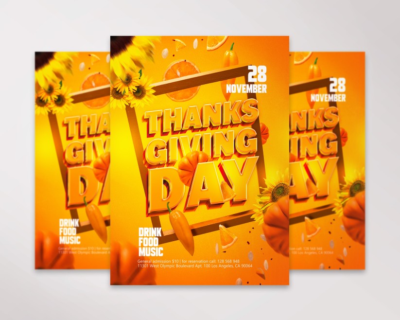 Thanksgiving Day – Flyer PSD Template Thanksgiving Day – Flyer PSD Template