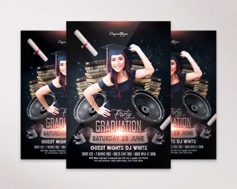 Stylish Graduation Party Flyer PSD Template 15 Stylish Graduation Party Flyer PSD Template 15