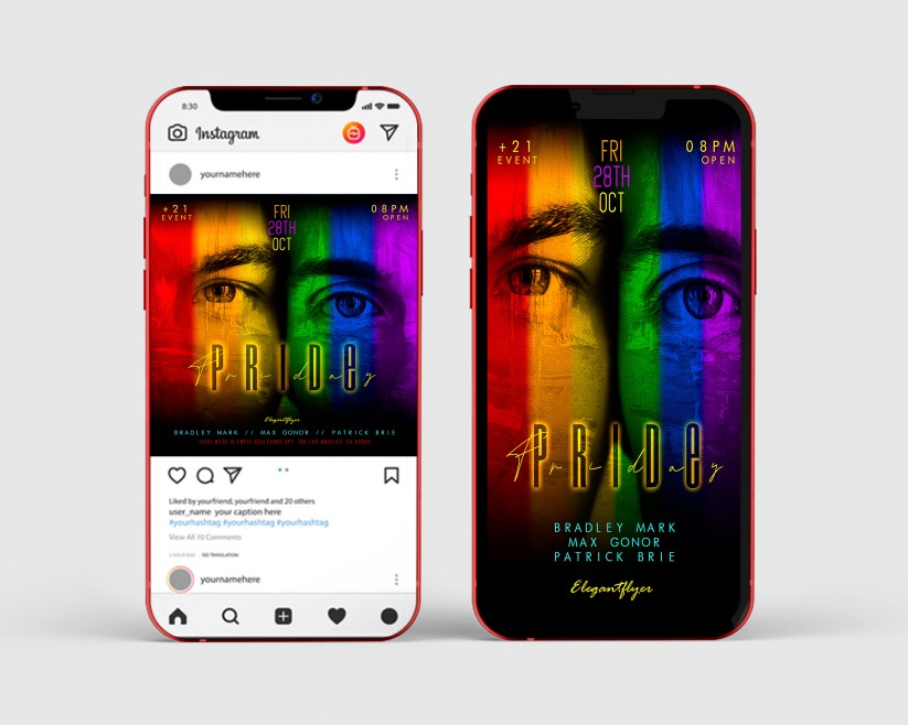 Pride Friday – Free Instagram Stories Template in PSD + Post Template Pride Friday – Free Instagram Stories Template in PSD + Post Template