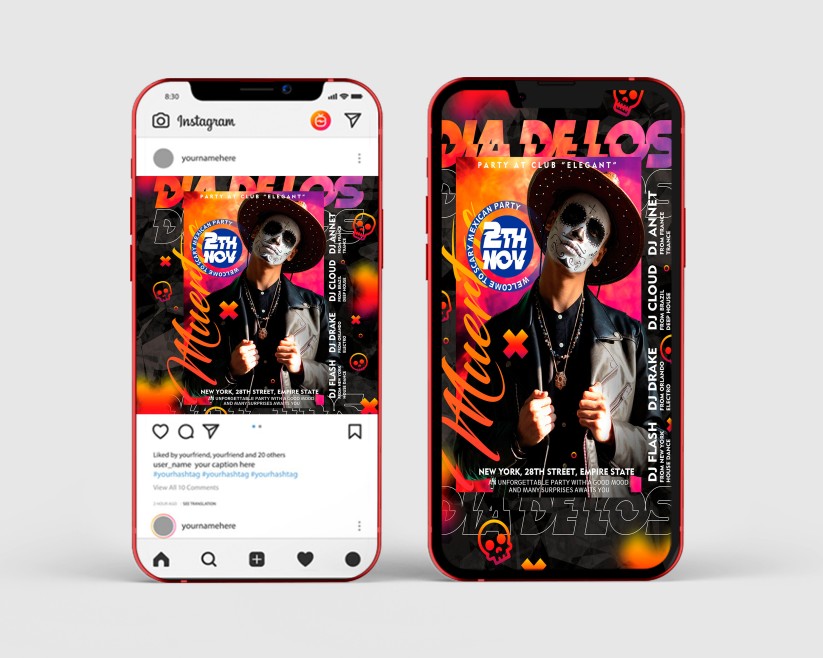 Dia De Los Muertos – Instagram Stories Template in PSD + Post Templates Dia De Los Muertos – Instagram Stories Template in PSD + Post Templates