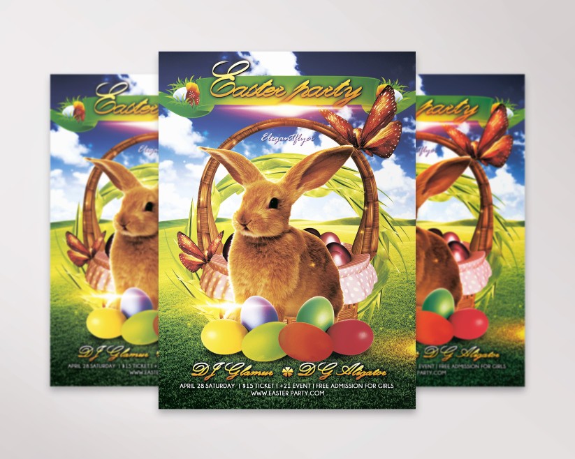 free-easter-party-flyer-with-bunny free-easter-party-flyer-with-bunny