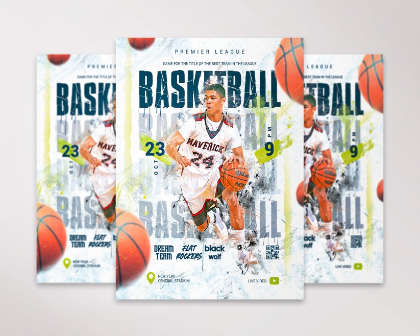 Basketball Free Flyer PSD Template 2 Basketball Free Flyer PSD Template 2