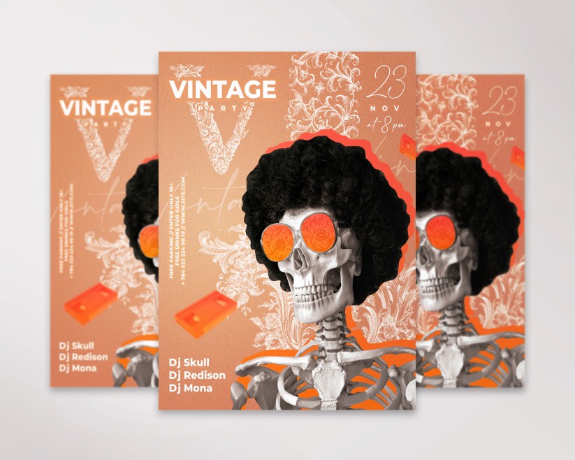 Vintage Party Premium PSD Flyer Template Vintage Party Premium PSD Flyer Template