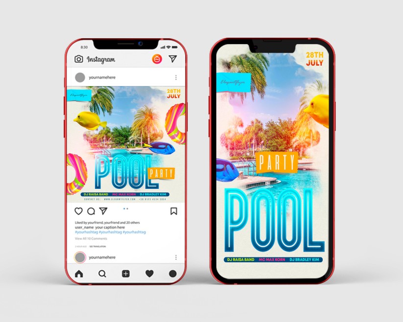 Pool Party – Free Instagram Stories Template in PSD + Post Template Pool Party – Free Instagram Stories Template in PSD + Post Template