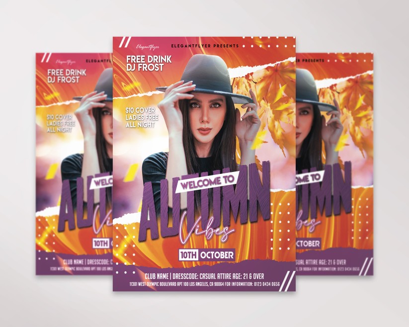Autumn Vibes Free Flyer PSD Template Autumn Vibes Free Flyer PSD Template