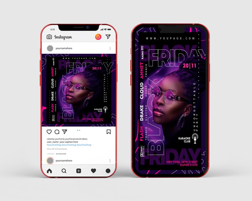 Black Friday – Free Instagram Stories Template in PSD + Post Template Black Friday – Free Instagram Stories Template in PSD + Post Template