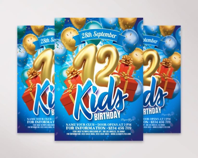KIDS BIRTHDAY - PREMIUM PSD FLYER TEMPLATE 25 KIDS BIRTHDAY - PREMIUM PSD FLYER TEMPLATE 25