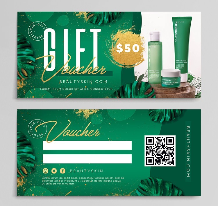 Beauty Voucher Free Gift Certificate Template in PSD Beauty Voucher Free Gift Certificate Template in PSD