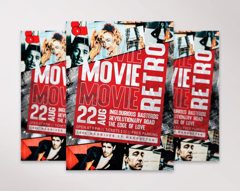 Retro Movie Free PSD Flyer Template Retro Movie Free PSD Flyer Template
