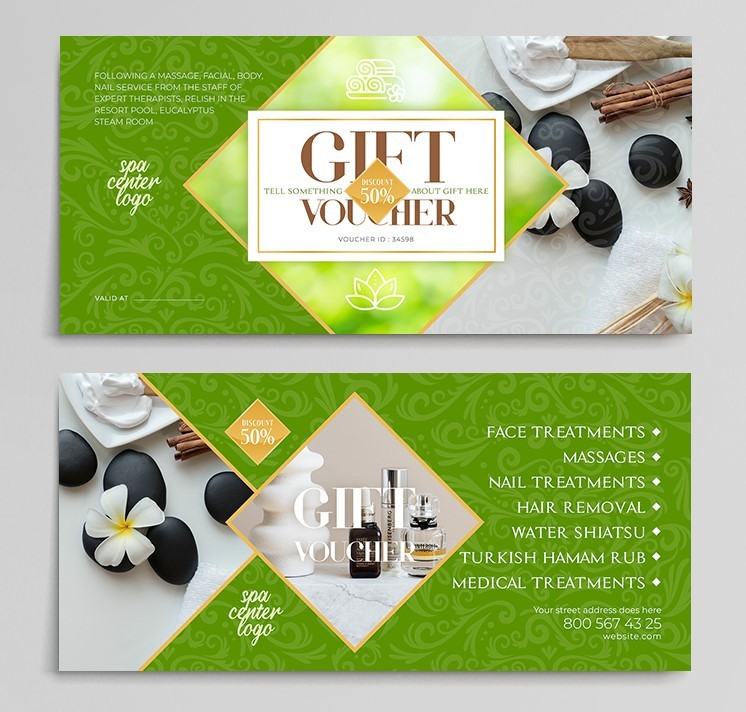 Spa Gift Certificate Template in PSD Spa Gift Certificate Template in PSD