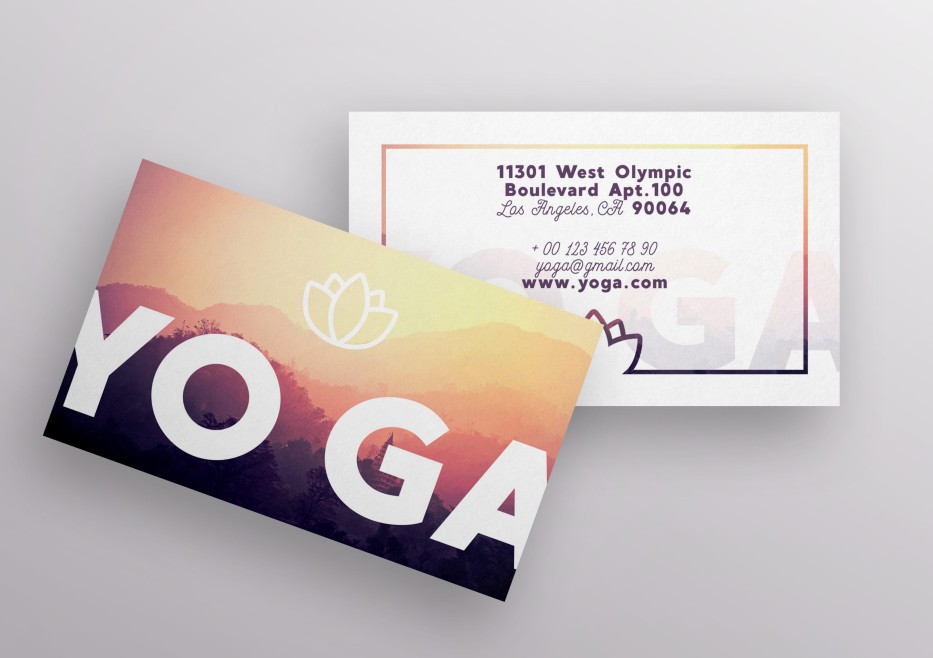 Minimal Yoga Business Card Templates PSD Minimal Yoga Business Card Templates PSD