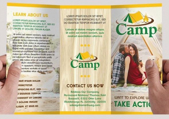 Сamping – Free PSD Tri-Fold PSD Brochure Template Сamping – Free PSD Tri-Fold PSD Brochure Template