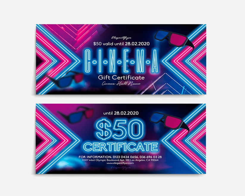CINEMA – PREMIUM GIFT CERTIFICATE TEMPLATE IN PSD CINEMA – PREMIUM GIFT CERTIFICATE TEMPLATE IN PSD