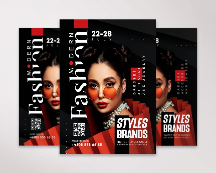 Premium PSD  Poster flyer template fashion sale with a plastic