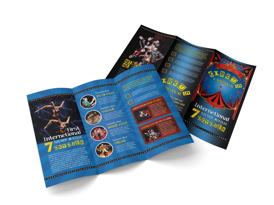 Circus Tri-Fold PSD Brochure Template Circus Tri-Fold PSD Brochure Template