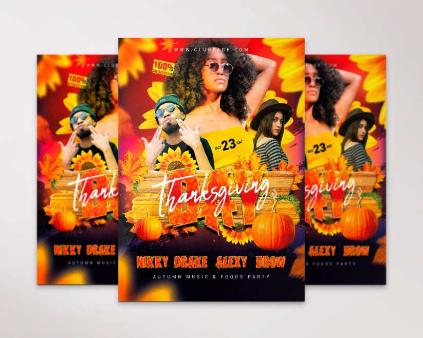 1 Thanksgiving Day – Free Flyer PSD Template 1 Thanksgiving Day – Free Flyer PSD Template
