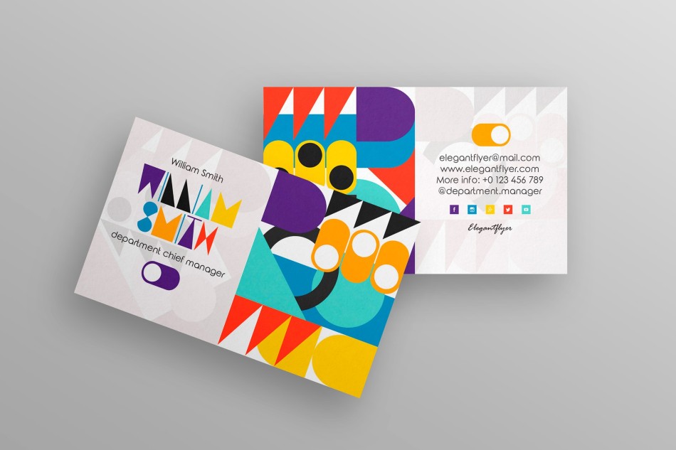 Colorful business card template Colorful business card template