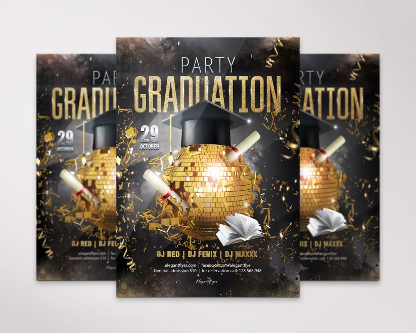 Black Graduation Party Flyer PSD Template 17 Black Graduation Party Flyer PSD Template 17