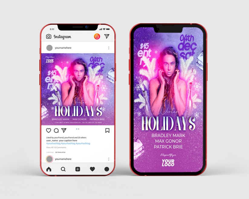 Winter Holidays – Instagram Stories Template in PSD + Post Templates Winter Holidays – Instagram Stories Template in PSD + Post Templates