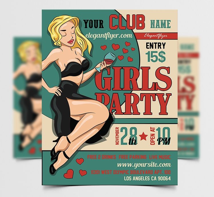 Girls Party- Flyer PSD Template 23 Girls Party- Flyer PSD Template 23