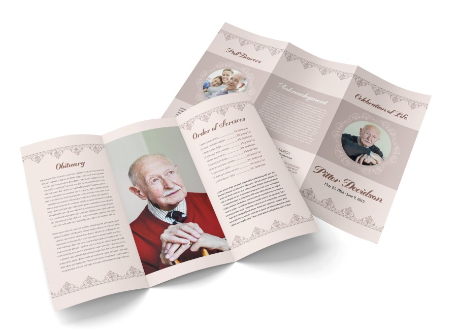 TRI-FOLD FUNERAL SERVICE BROCHURE TEMPLATE 034 TRI-FOLD FUNERAL SERVICE BROCHURE TEMPLATE 034
