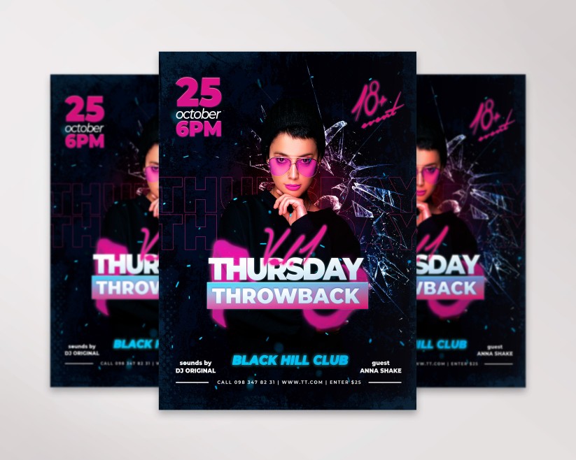 23 THURSDAY THROWBACK - PREMIUM PSD FLYER TEMPLATE 23 THURSDAY THROWBACK - PREMIUM PSD FLYER TEMPLATE