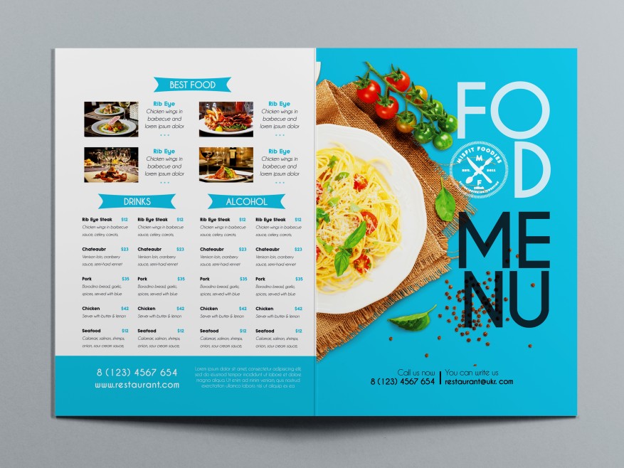 FREE BI-FOLD CAFE MENU PSD BROCHURE FREE BI-FOLD CAFE MENU PSD BROCHURE