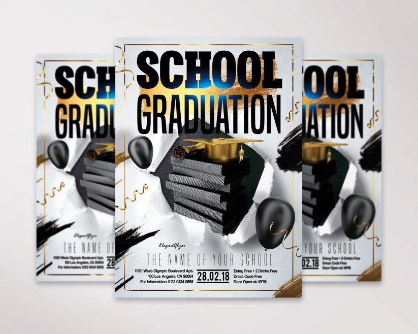 School Graduation – Free PSD Flyer Template + Facebook Cover + Instagram Post School Graduation – Free PSD Flyer Template + Facebook Cover + Instagram Post