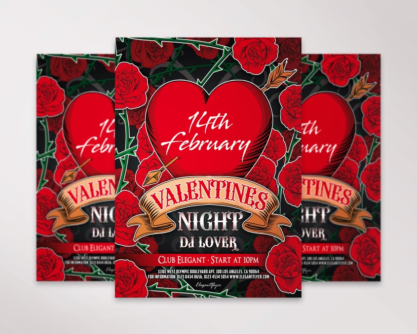 Valentine’s Night – Premium PSD Flyer Template 032 Valentine’s Night – Premium PSD Flyer Template 032