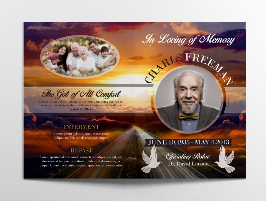 BI-FOLD BROCHURE FOR FUNERAL PROGRAM 033 BI-FOLD BROCHURE FOR FUNERAL PROGRAM 033