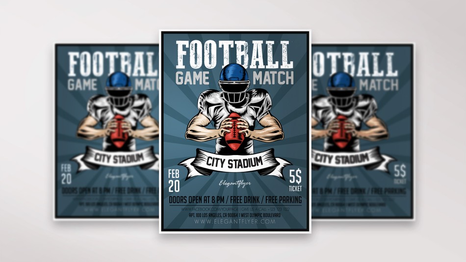 Vintage Football Match Flyer Vintage Football Match Flyer