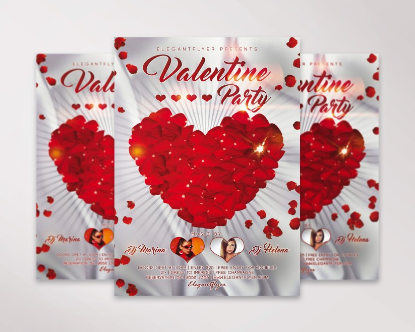 Valentine’s Day Party – Free Flyer PSD Template 013 Valentine’s Day Party – Free Flyer PSD Template 013