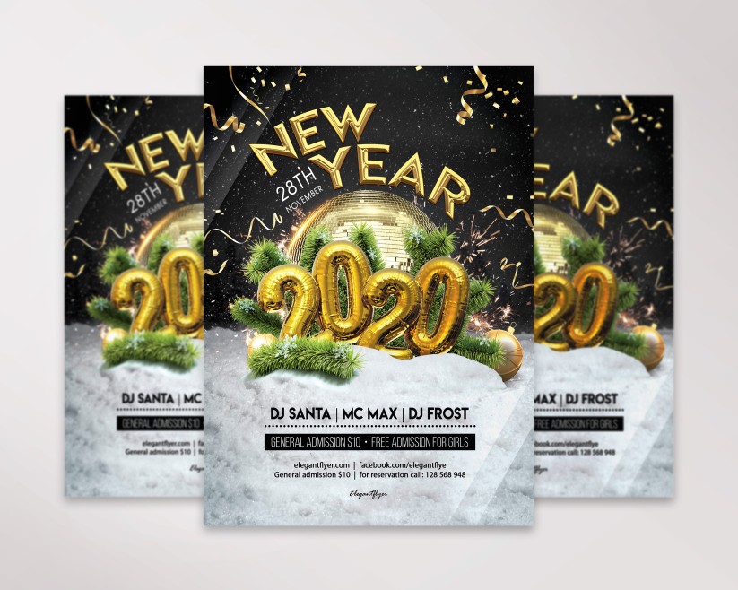 25 New Year Party – Free Flyer in PSD 25 New Year Party – Free Flyer in PSD