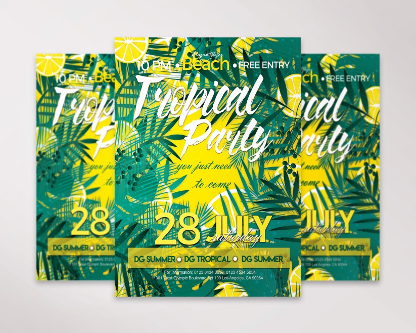 Tropical Party – Free Flyer PSD Template Tropical Party – Free Flyer PSD Template