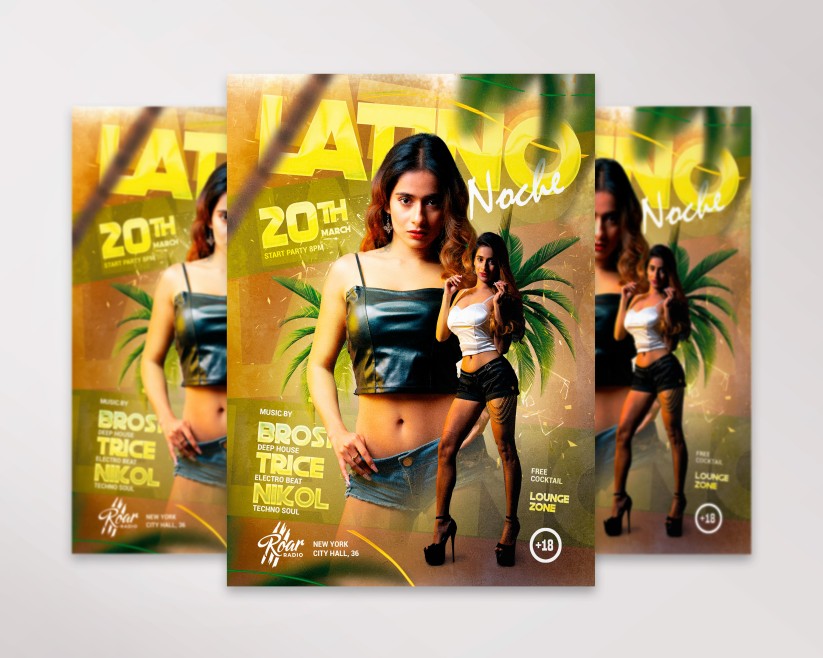 yellow latino party flyer template psd yellow latino party flyer template psd