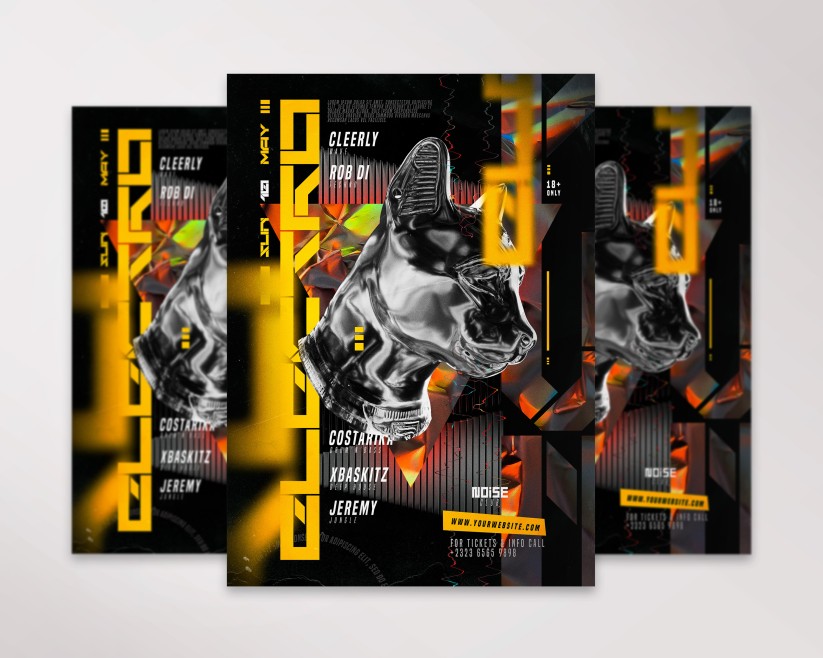 Electro Party – Premium PSD Flyer Template Electro Party – Premium PSD Flyer Template