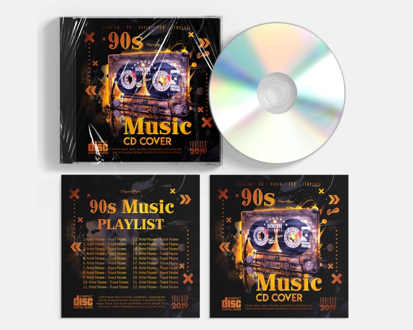 90S Music CD Cover PSD Template 90S Music CD Cover PSD Template