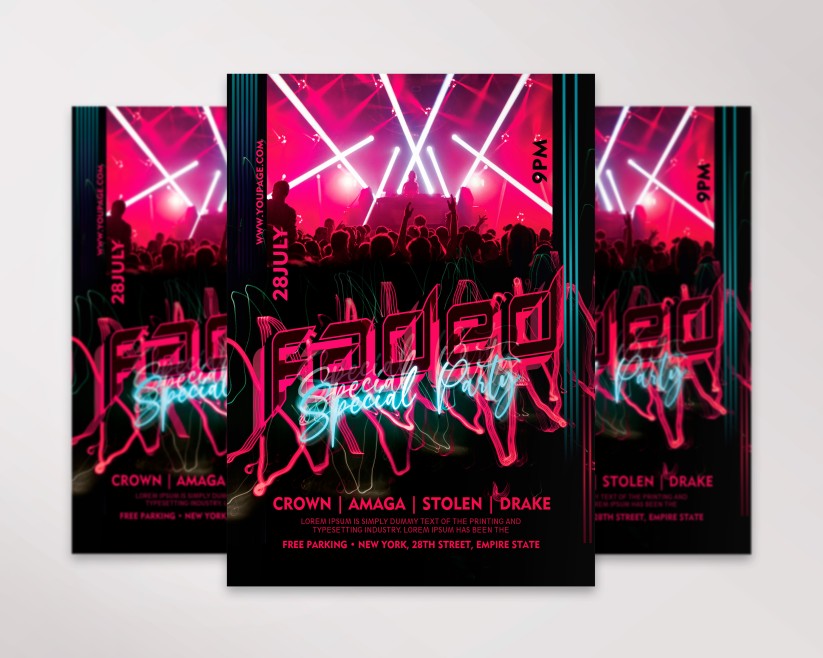 Faded Party flyer Faded Party flyer