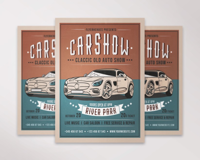 Vintage Car Show Free PSD Flyer Template Vintage Car Show Free PSD Flyer Template
