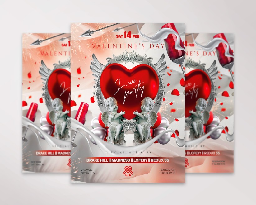Shiny Valentine's Flyer Template Shiny Valentine's Flyer Template