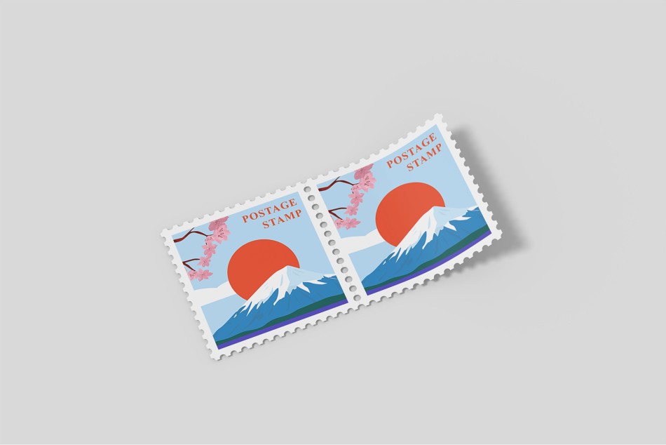Free Square Postage Stamps Mockup Free Square Postage Stamps Mockup