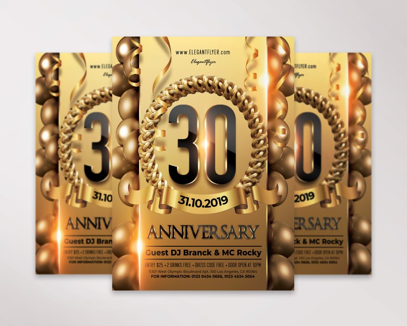 business anniversary flyer template free download photoshop