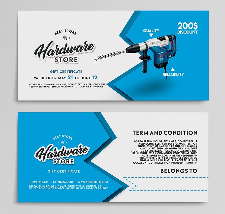 Hardware Store Gift Certificate Hardware Store Gift Certificate