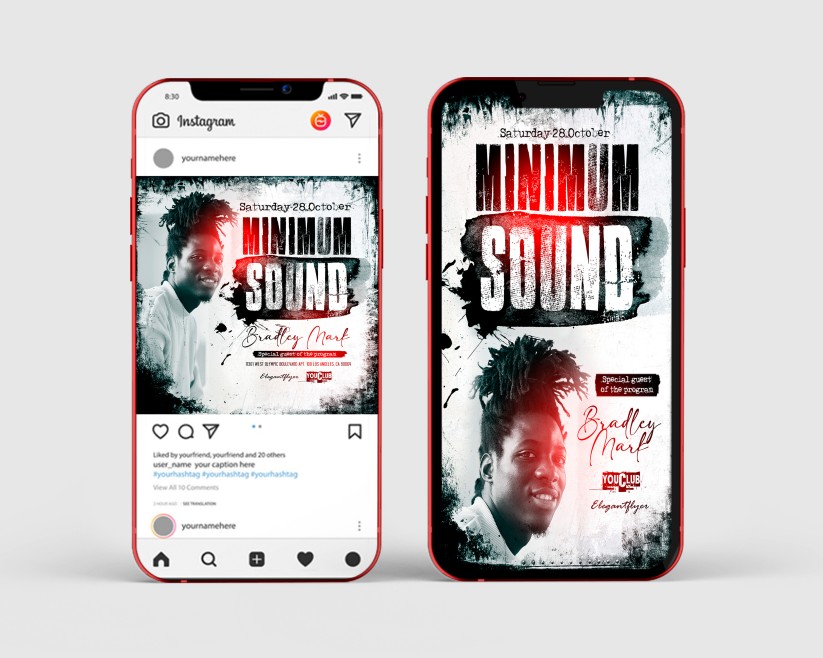 Minimum Sound – Free Instagram Stories Template in PSD + Post Template Minimum Sound – Free Instagram Stories Template in PSD + Post Template