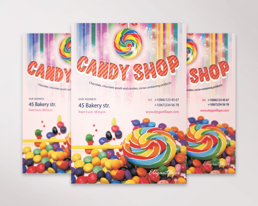 CANDY SHOP - FREE FLYER PSD TEMPLATE CANDY SHOP - FREE FLYER PSD TEMPLATE