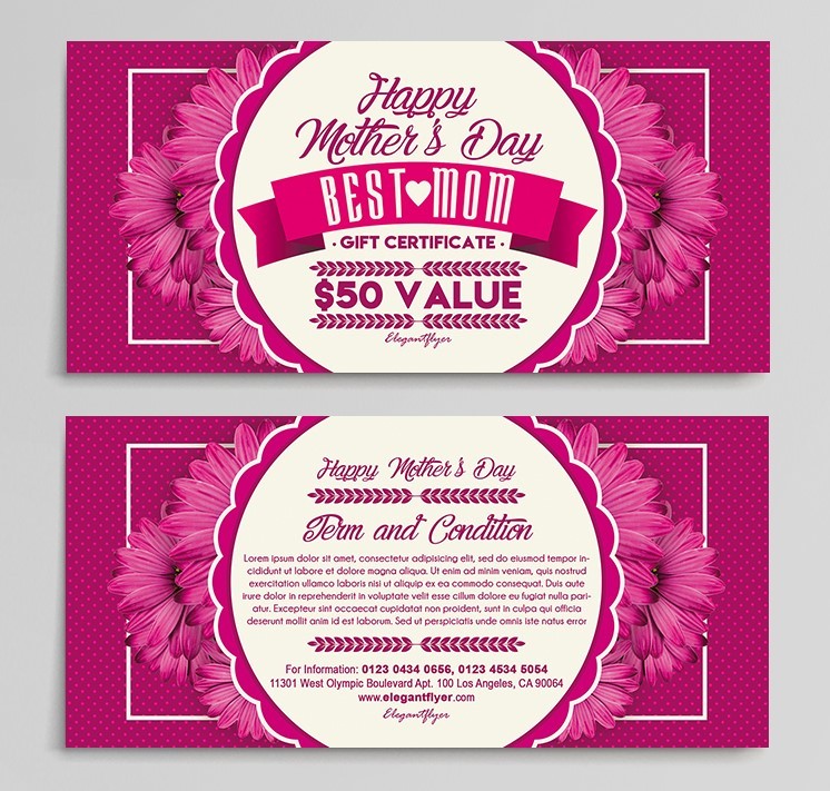 Mother’s Day Gift Certificate PSD Mother’s Day Gift Certificate PSD